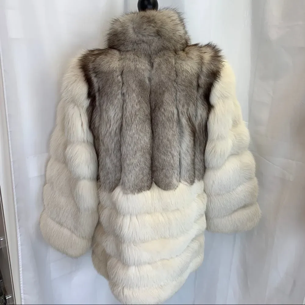 ROBERTO Cuore gorgeous luxurious Saga Fox Fur Coat Sz L - Picture 5 of 15